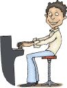 Another Smiley playing an upright